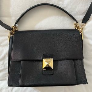 Black leather Furla shoulder bag